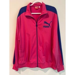 Vintage Puma Sportlifestyle Track Jacket Full Zip Pink Blue Retro Men's XXL